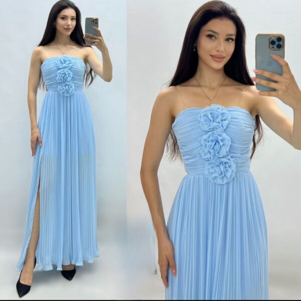 Beautiful sea-blue maxi dress